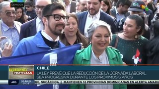 En Chile celebran ley promulgada que regula jornada laboral.