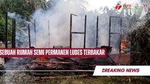 Ditinggal Kerumah Anak, Rumah Semi Permanen Milik Rajino Ludes Terbakar