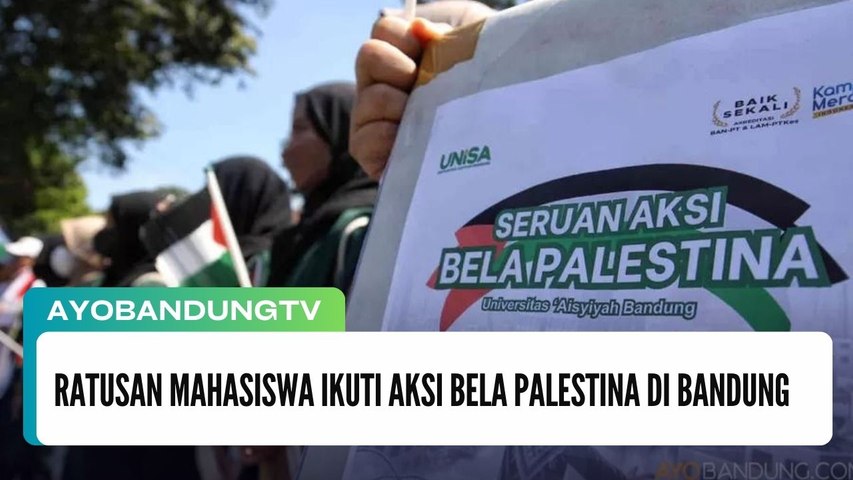 Ratusan Mahasiswa Ikuti Aksi Bela Palestina Di Bandung