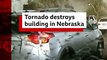 The Tornado destorys building in Nebraska struck in Lincoln, Nebraska, on 26 April. Local media say there were dozens of workers still inside the building, but all survival
