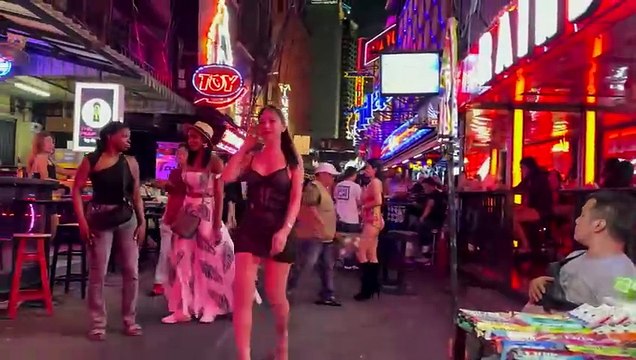 Thailand Bangkok Nightlife Scenes! Thermae cafe street, Soi Cowboy, Ekkamai club street!