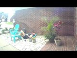 Man Falls to Ground as Garden Chair Breaks