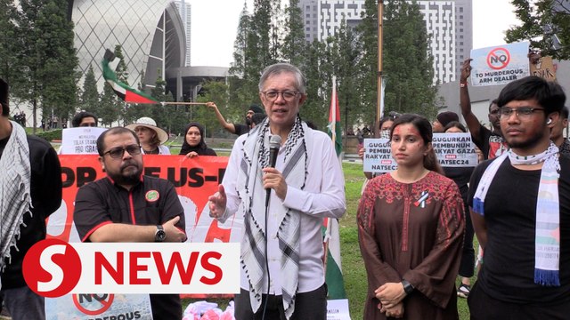 Pro-Palestine group protests participation of two companies at defence expo