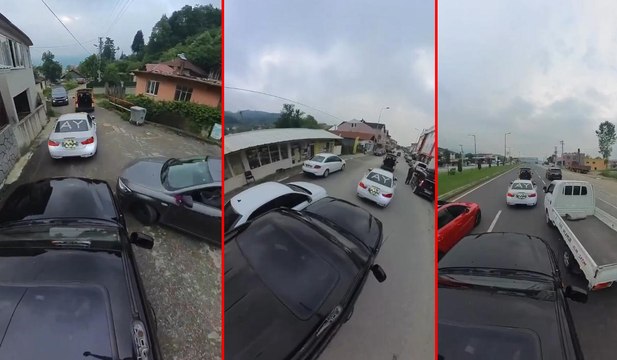 Gelin arabasının arkasına geçmek isteyen sürücüleri engelleyip, cipiyle kamyonete çarptı