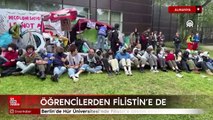 Berlin'de Hür Üniversitesi'nde Filistin’e destek eylemi