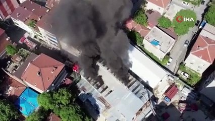 Başakşehir'de şantiyeye ait işçilerin kaldığı yatakhanede yangın çıktı!