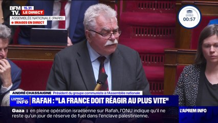 Guerre Israël/ Hamas: "La France doit réagir au plus vite pour un cessez-le-feu immédiat" assure André Chassaigne