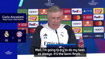 Ancelotti says "there is no optimism" ahead of UCL semifinal