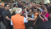 PM Narendra Modi cast his vote in Ahmedabad at Nishan Public School in Ranip area