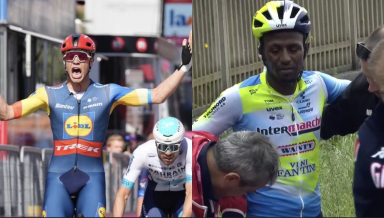 Cycling - Giro d'Italia 2024 - Stage 4 Jonathan Milan wins, Biniam Girmay crashed and abandonned