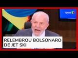 'Quando teve a cheia na Bahia, o presidente estava passeando de jet ski', diz Lula sobre Bolsonaro