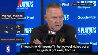 Malone furious with Nuggets after Game 2 mauling by Timberwolves