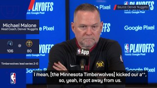 Malone furious with Nuggets after Game 2 mauling by Timberwolves