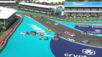 Porsche Carrera Cup North America 2024 Miami Race 2 Start Pile Up