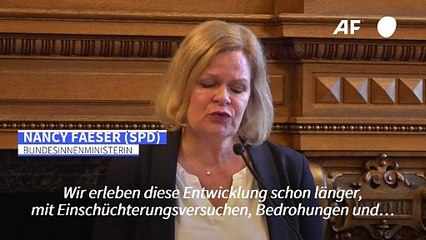 Faeser: "Rechter Rand" mitverantwortlich für Angriffe auf Politiker