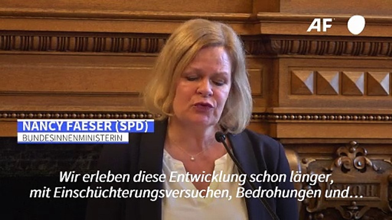 Faeser: 'Rechter Rand' mitverantwortlich für Angriffe auf Politiker