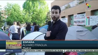 Estudiantes manifiestan su apoyo a Palestina en Madrid