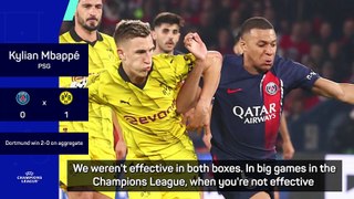 PSG just not effective in both boxes against Dortmund - Mbappé