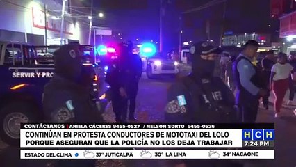 Mototaxistas protestan en calle que conduce hacia El Lolo