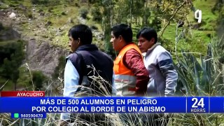 Ayacucho: parte de un colegio secundario cayó al abismo tras crecida de río Huancapi