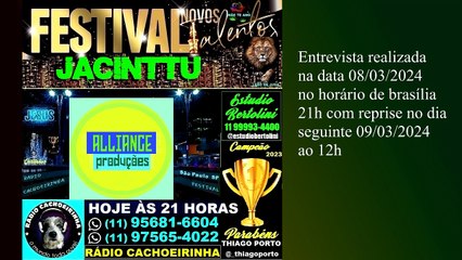 Entrevista para a rádio cachoeirinha dia 08 de março de 2024