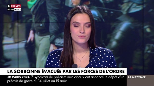 Pro-palestiniens : Regardez les images de l'évacuation cette nuit de la Sorbonne qui était occupée par des étudiants avec des tentes qui occupaient un un amphithéâtre