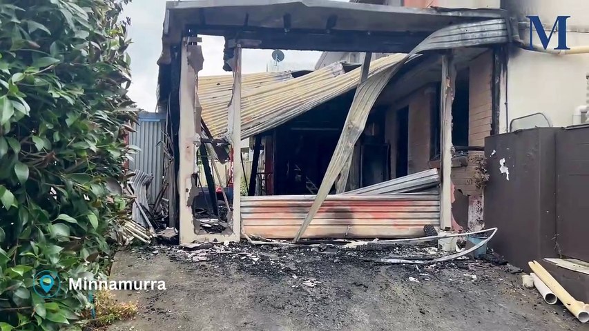 WATCH: A pet dog was saved from a fire that destroyed a family's Minnamurra home on May 7, 2024. Video by Nadine Morton