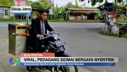 Viral, Pedagang Siomai Nyentrik Bergaya ala Pegawai Kantoran
