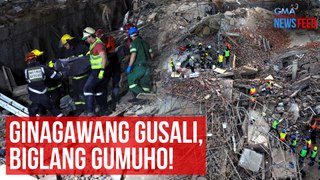 Ginagawang gusali, biglang gumuho! | GMA Integrated Newsfeed