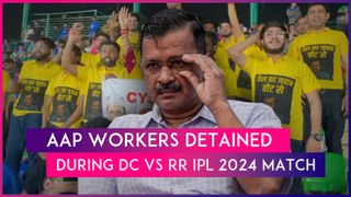 AAP Supporters Detained For Raising Slogans In Support Of Arvind Kejriwal During IPL 2024 Match