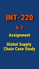 Navigating Global Supply Chains: INT-220 6-2 Assignment Guide