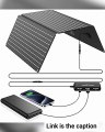 Ecosonique 30W Portable Solar Panel with Detachable Power Hub, 19V DC/USB-A QC 3.0 / USB C ETFE Solar Panel Charger IP67 Waterproof Compatible with Cell Phone, Tablet, Camera, Power Station