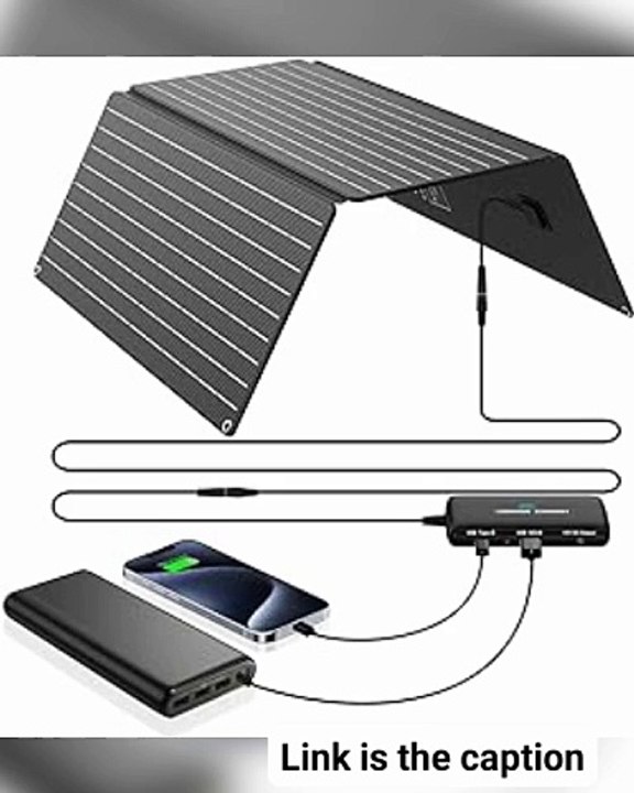 Ecosonique 30W Portable Solar Panel with Detachable Power Hub, 19V DC/USB-A QC 3.0 / USB C ETFE Solar Panel Charger IP67 Waterproof Compatible with Cell Phone, Tablet, Camera, Power Station