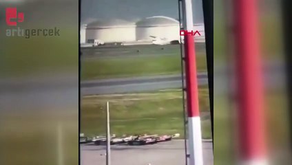 İstanbul Havalimanı'nda uçak gövdesi üstü indi