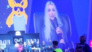 Kim Kardashian’s two-word response as she is interrupted by Palestine protester during festival speech