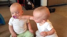 Twin baby girls fight over pacifier II baby pacifier II twin babies II funny videos