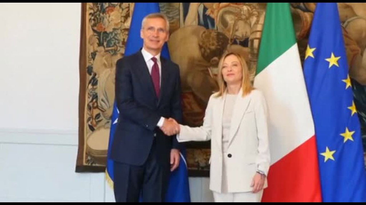 Nato, incontro tra Meloni e Stoltenberg a Palazzo Chigi