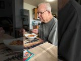 Family Pranks Great-Uncle with Tiny Spoon at Dinner