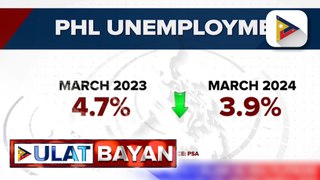 PSA: Unemployment rate o bilang ng mga Pilipinong walang trabaho naitala sa 3.9% noong March 2024