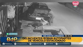 Delincuentes roban autopartes de vehículo estacionado en SJL