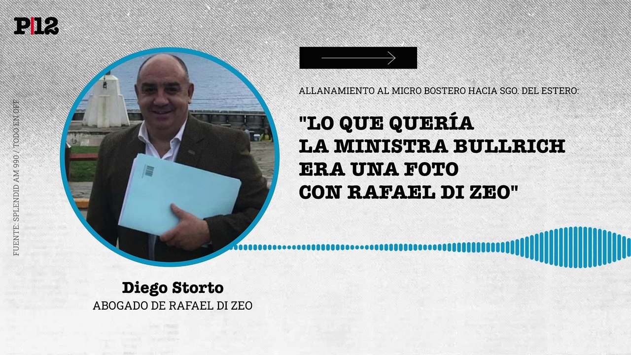 El abogado de Di Zeo dijo que Bullrich "quería una foto" de él en el allanamiento al "micro bostero"