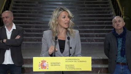 Yolanda Díaz: "No es ninguna paguita, es un derecho de las personas trabajadoras"