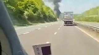 Footage of car fire on M20