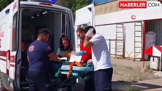 Trafik kazasında yaralanan vatandaş ambulans helikopter ile hastaneye nakledildi