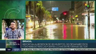 Al menos 95 fallecidos tras fuertes lluvias en el sur de Brasil