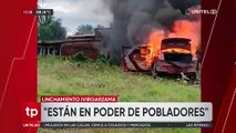 Capturan y golpean a tres sujetos acusados de robo en Ivirgarzama, quemaron el vehículo en el que se transportaban