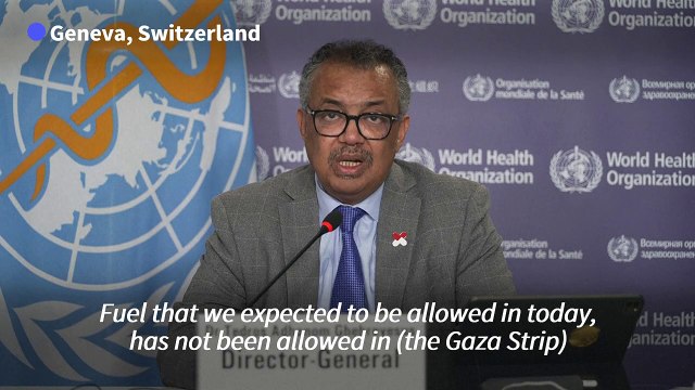 South Gaza hospitals have only three days' fuel left says WHO chief