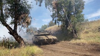 Israeli soldiers take part in training exercises in Golan Heights