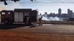 Bombeiros combatem incêndio no Centro