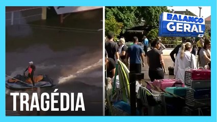 Voluntários usam barcos e motos aquáticas para ajudar no resgate de vítimas no RS